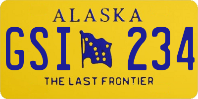 AK license plate GSI234