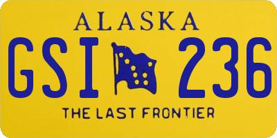 AK license plate GSI236