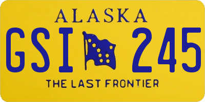 AK license plate GSI245