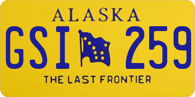 AK license plate GSI259