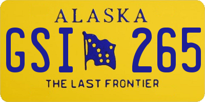 AK license plate GSI265