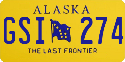 AK license plate GSI274