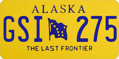 AK license plate GSI275