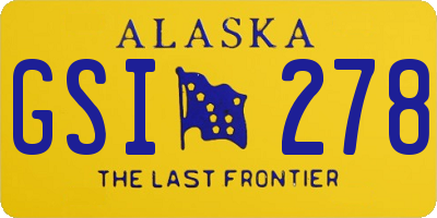 AK license plate GSI278