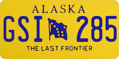 AK license plate GSI285