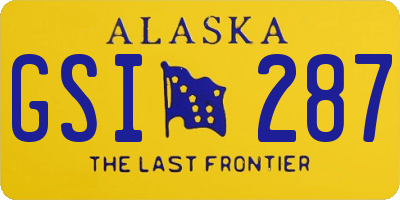 AK license plate GSI287