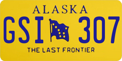 AK license plate GSI307