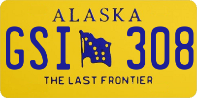 AK license plate GSI308