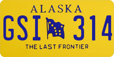 AK license plate GSI314