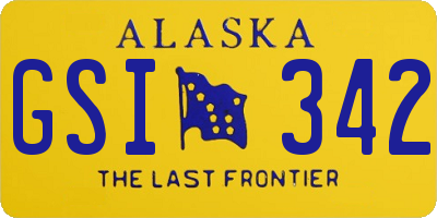 AK license plate GSI342