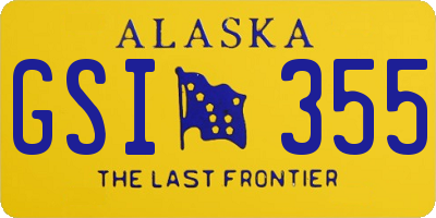 AK license plate GSI355