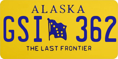 AK license plate GSI362