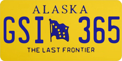 AK license plate GSI365