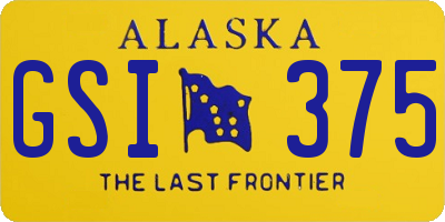 AK license plate GSI375