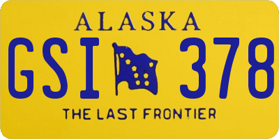 AK license plate GSI378