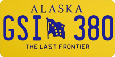 AK license plate GSI380