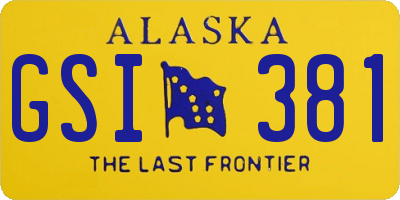 AK license plate GSI381