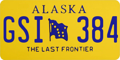 AK license plate GSI384