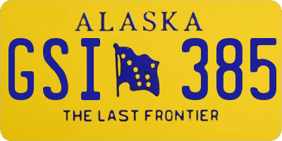 AK license plate GSI385