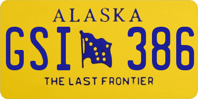 AK license plate GSI386