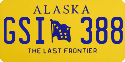 AK license plate GSI388