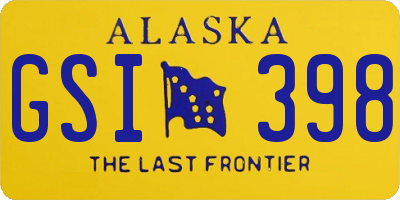 AK license plate GSI398