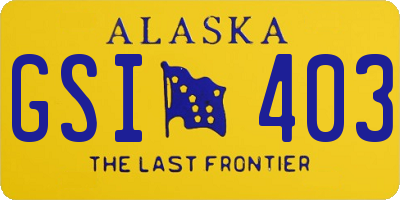 AK license plate GSI403