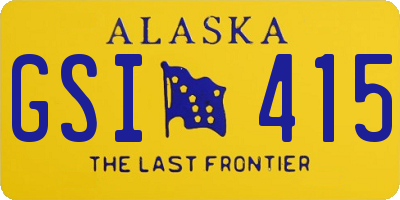 AK license plate GSI415