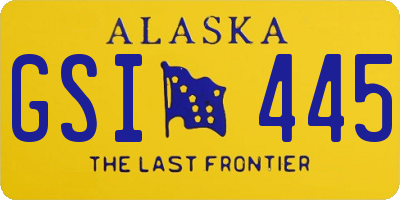 AK license plate GSI445