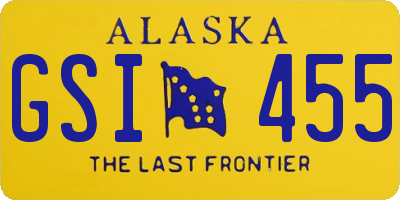 AK license plate GSI455