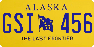 AK license plate GSI456