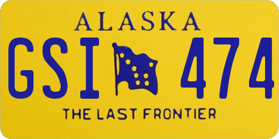 AK license plate GSI474