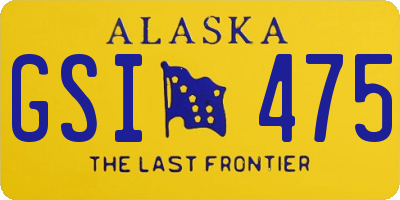 AK license plate GSI475