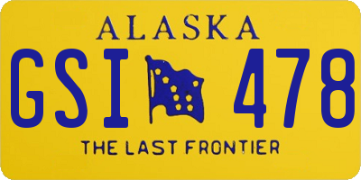 AK license plate GSI478