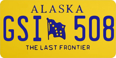 AK license plate GSI508