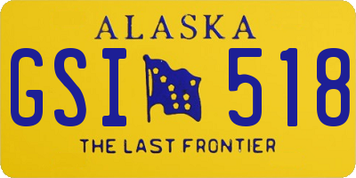 AK license plate GSI518