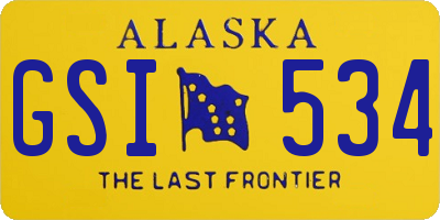 AK license plate GSI534