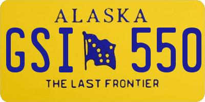 AK license plate GSI550