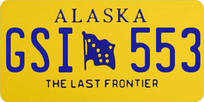 AK license plate GSI553