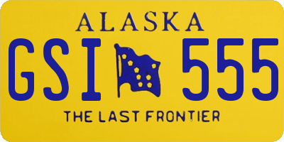 AK license plate GSI555
