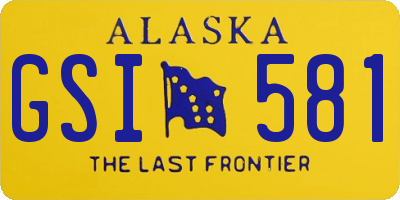 AK license plate GSI581