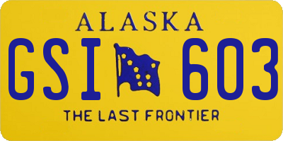 AK license plate GSI603