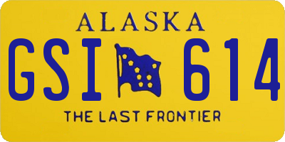 AK license plate GSI614