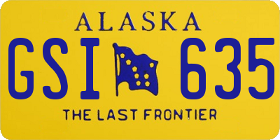 AK license plate GSI635