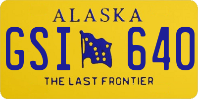 AK license plate GSI640