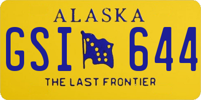 AK license plate GSI644