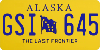 AK license plate GSI645