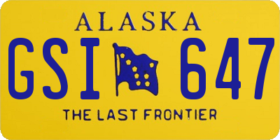 AK license plate GSI647