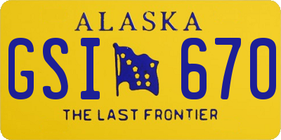AK license plate GSI670