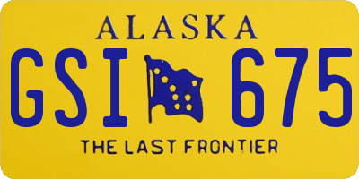 AK license plate GSI675